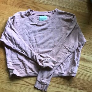 dusty rose Aliya Wanek cropped sweater